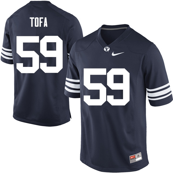 Men #59 Alden Tofa BYU Cougars College Football Jerseys Sale-Navy - Click Image to Close